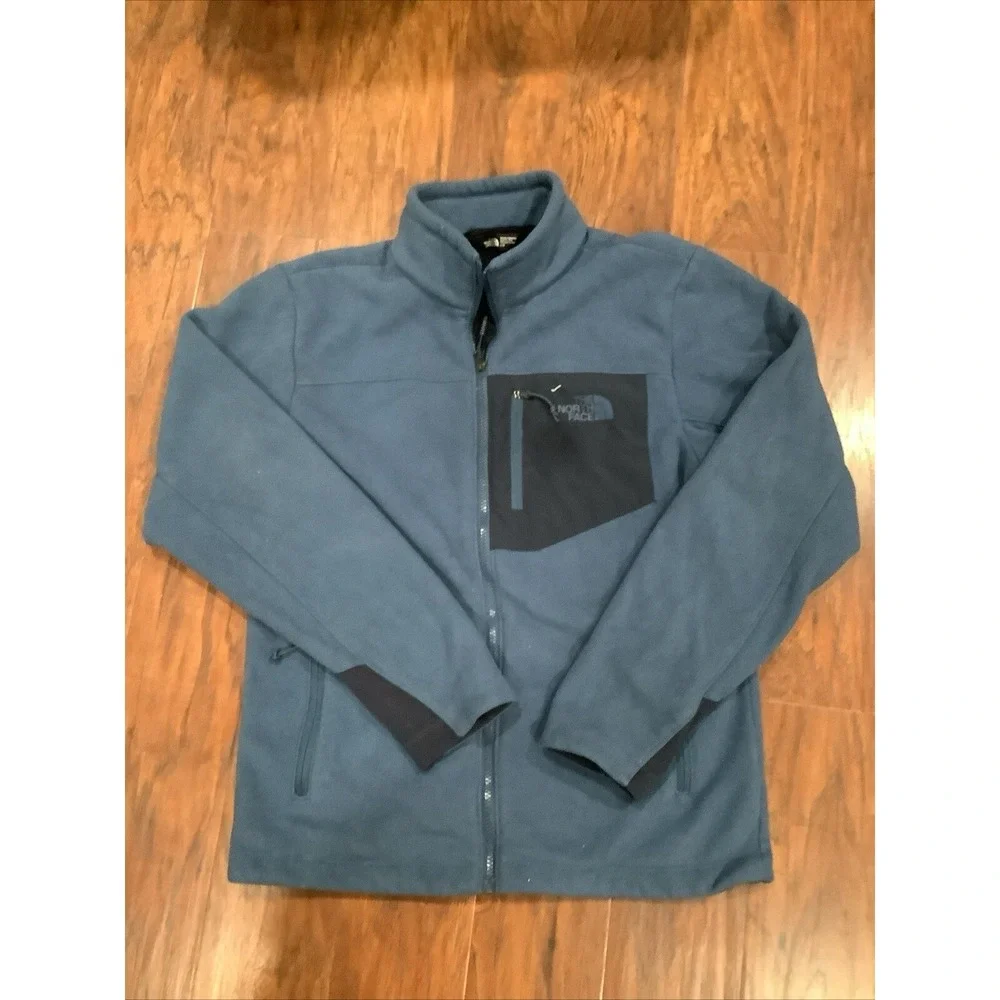The North Face Mens Jacket Small Blue Fleece Gordons Lions Outdoors Logo